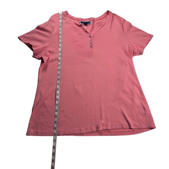 Karen Scott T-Shirt Women's Size XXL Pink Henley Top - Picture 6 of 8